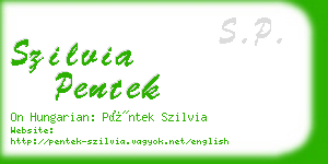 szilvia pentek business card